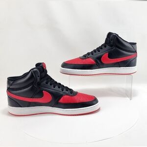 NIKE COURT VISION - Sneakers, mid, black/red, size 11